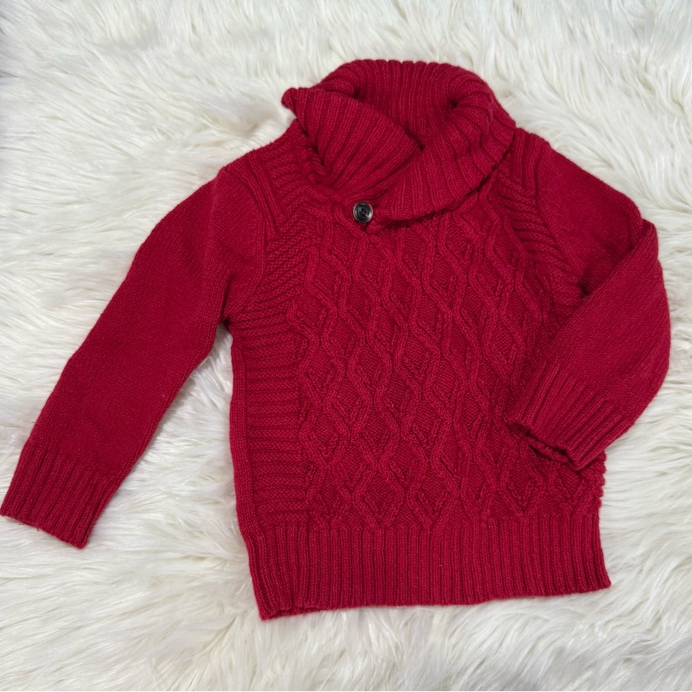 Toddler Cozy Red Knit Sweater